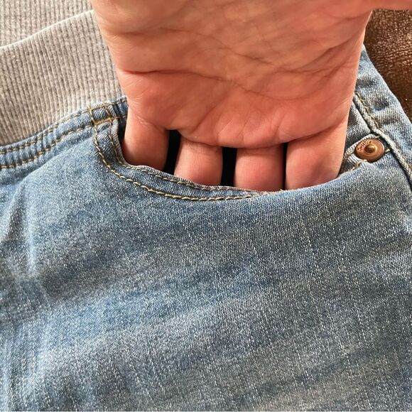 Justice Blue and Gray Jean Shorts with Distressed Details and Pockets Size 12 - Picture 2 of 5